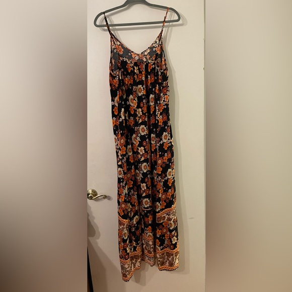 SHEIN Women's beautiful floral spaghetti strap long dress, tropical design 1XL - Picture 1 of 8